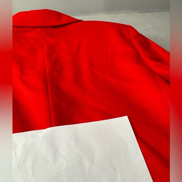 Escada Piacenza Wool Rabbit Angora Red Zip Jacket Blazer Coat Size 38 S M - Picture 12 of 16